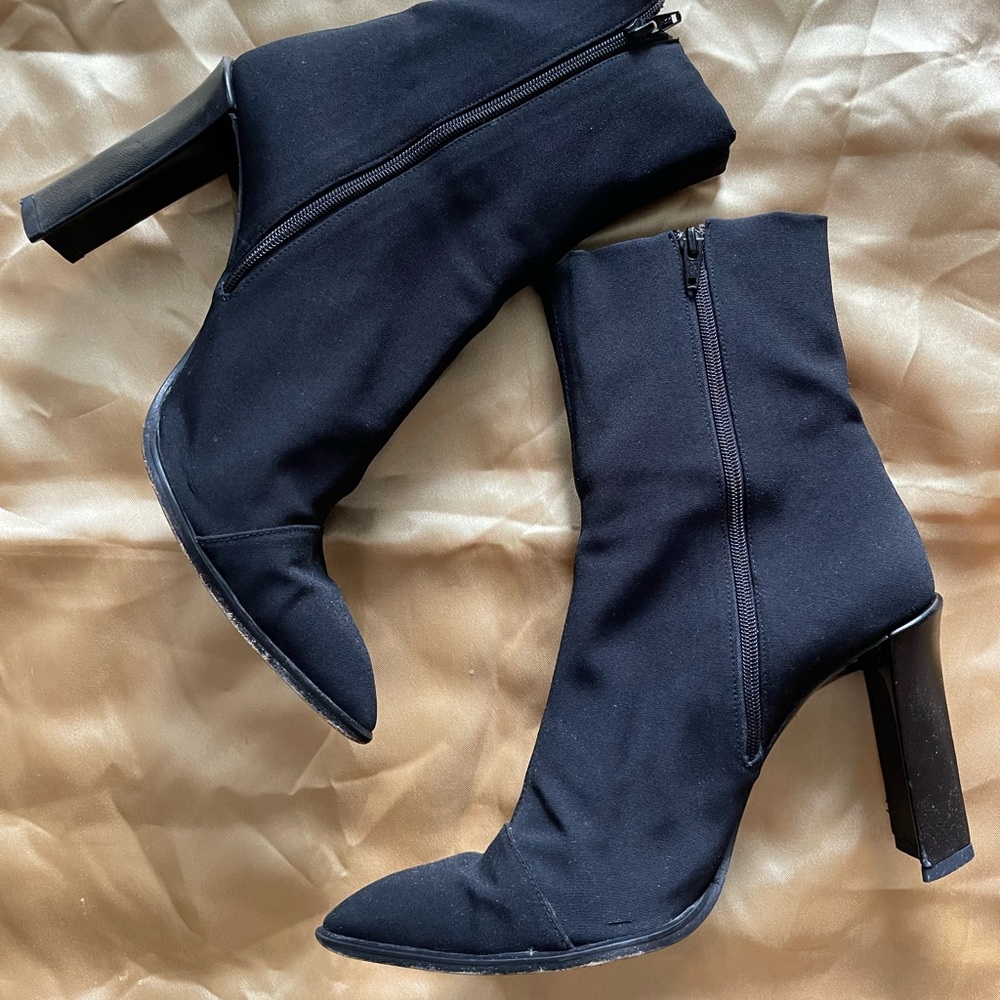 VTG 90s Charles Jourdan Ankle Socks Boots with Hills 4” Made in Spain Size 8,5 M
